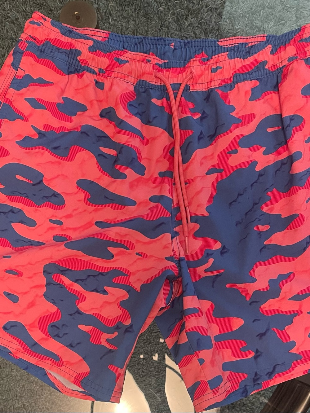 Vineyard Vines Coral Pink & Navy Camo Swim Trunks